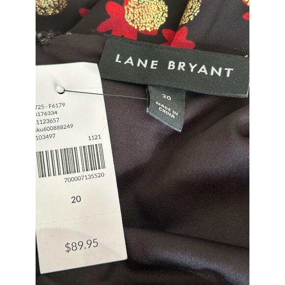 Lane Bryant Dress Womens Size 20 Multicolor Surplice Fitted Metallic Dot Midi - Picture 8 of 16